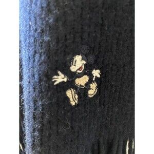 Vintage Donaldson Walt Disney‎ Company Mickey Mouse Lambswool Scarf Navy Blue